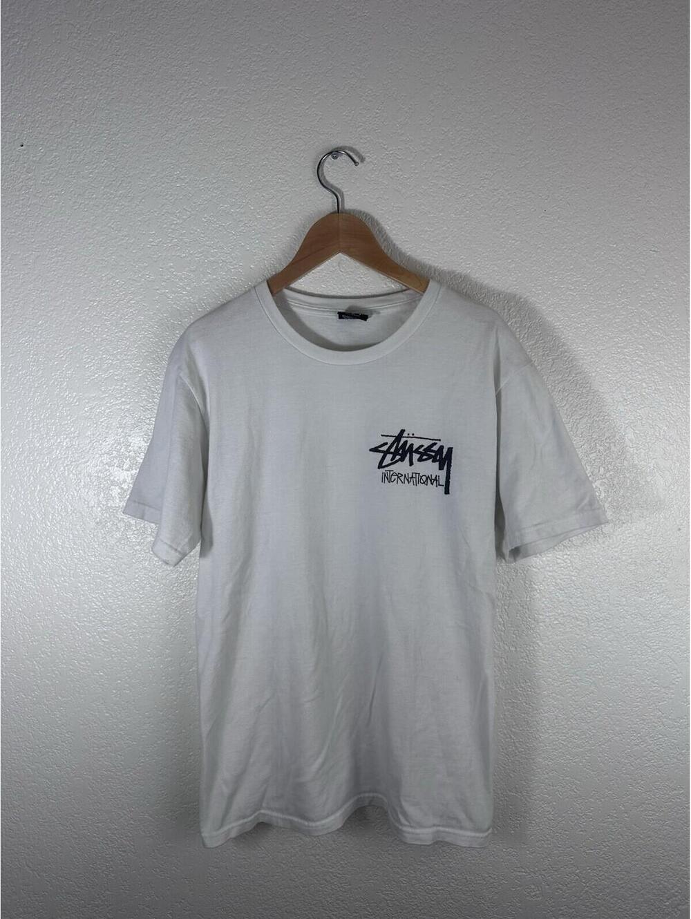Stussy International T-Shirt Men’s Medium White Logo Tee